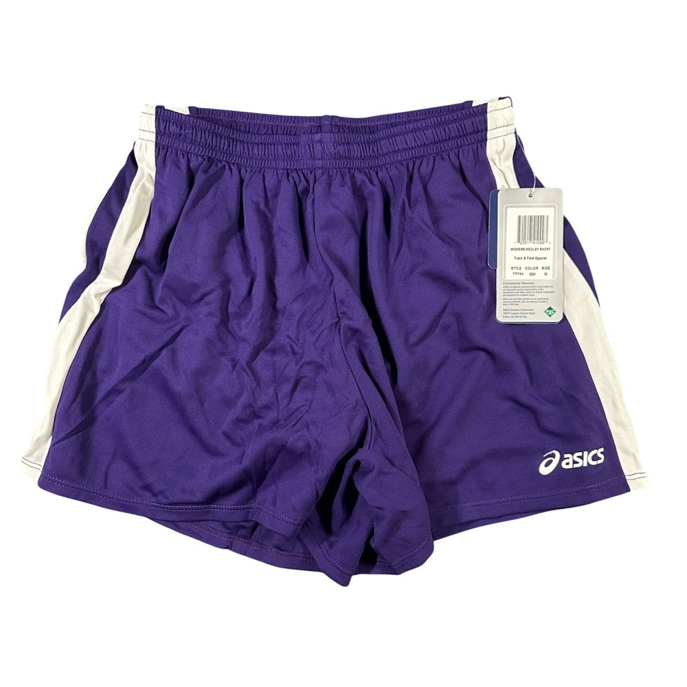 Asics Medley Running Shorts Womens Medium Purple Drawstring Liner TF754-6301 NWT